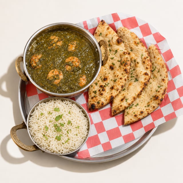 Shrimp Saag Curry.